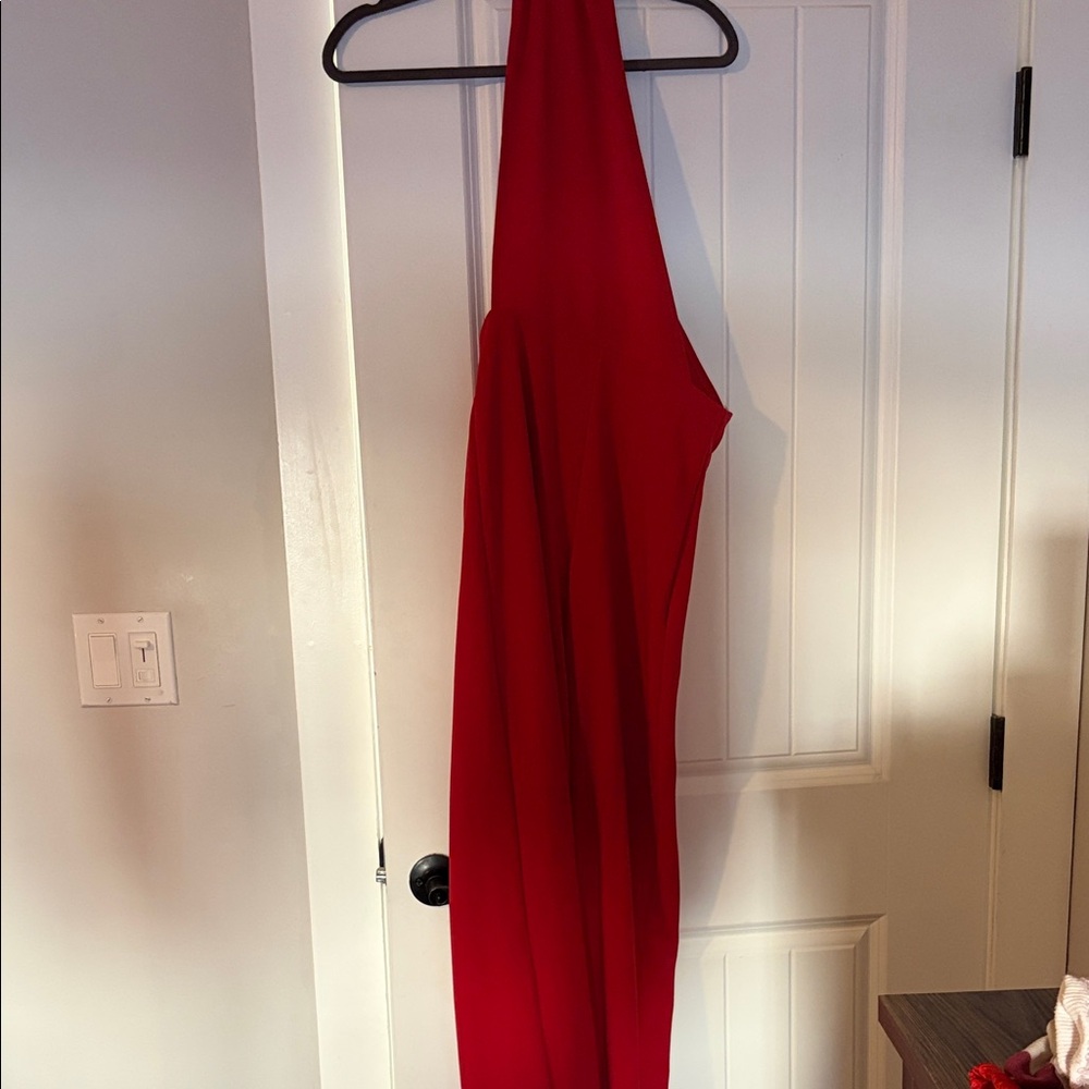 Elegant Red one shoulder jumpsuit